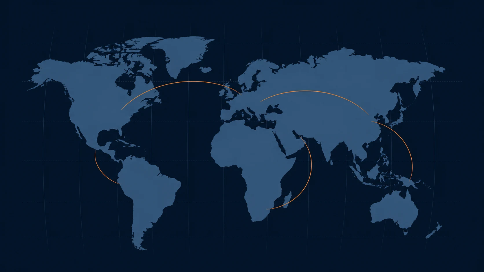 Abstract flat world map representing global project communication