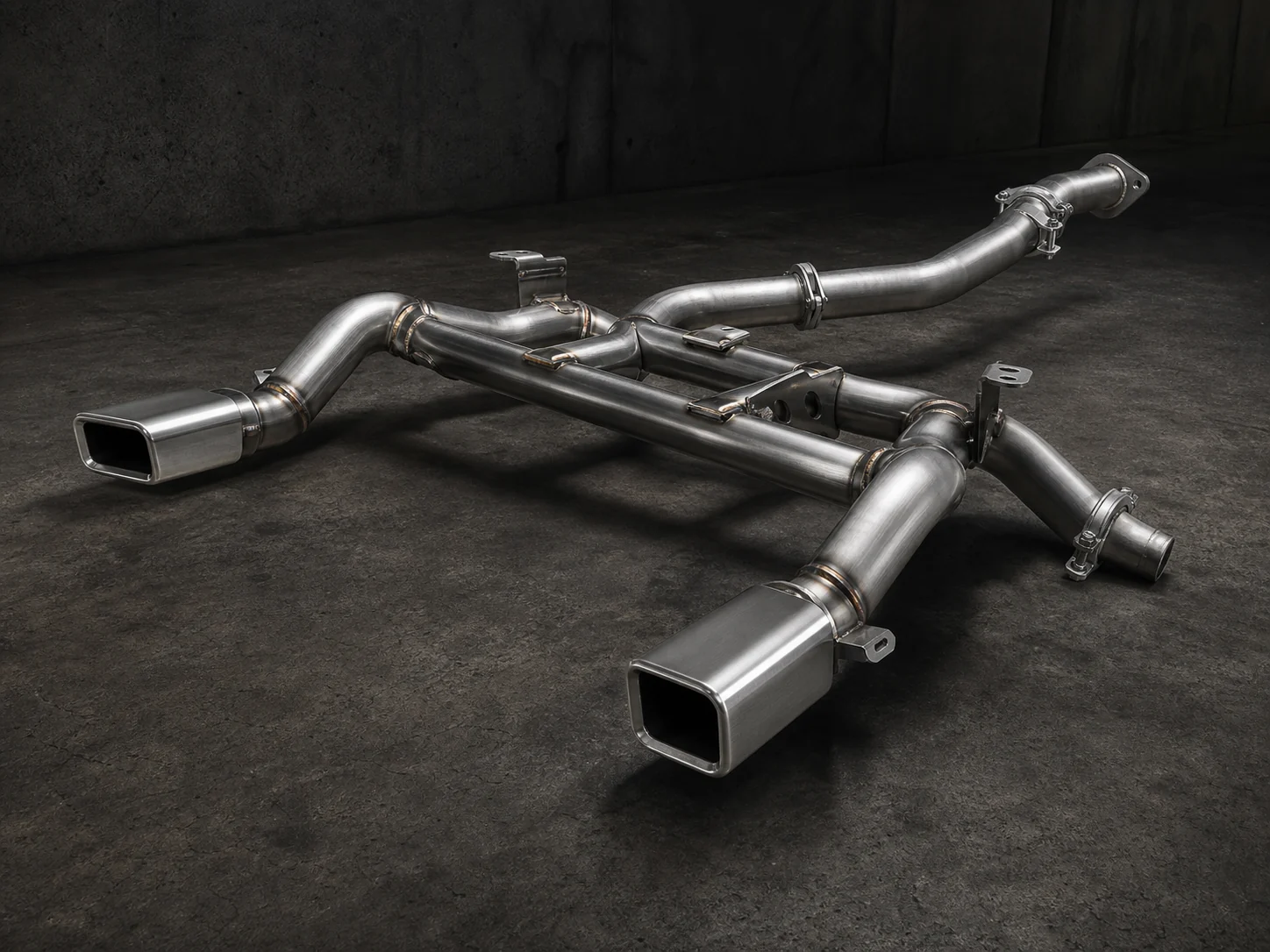 Finished automotive exhaust tube assembly