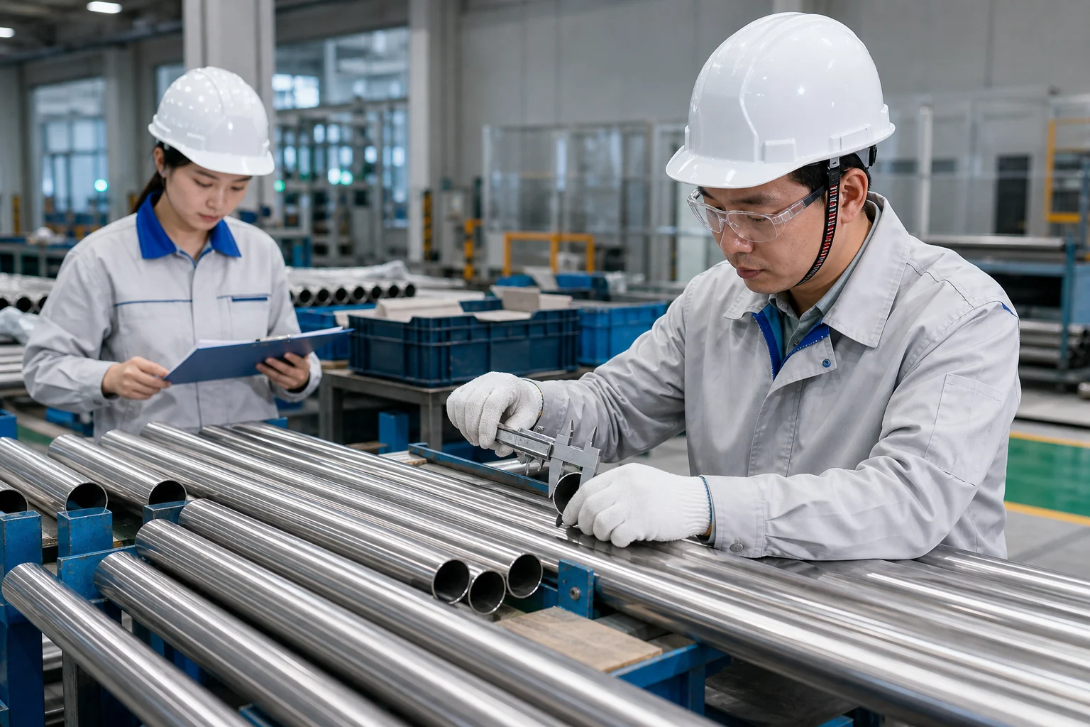 Concept visualization of incoming tube material inspection and batch verification