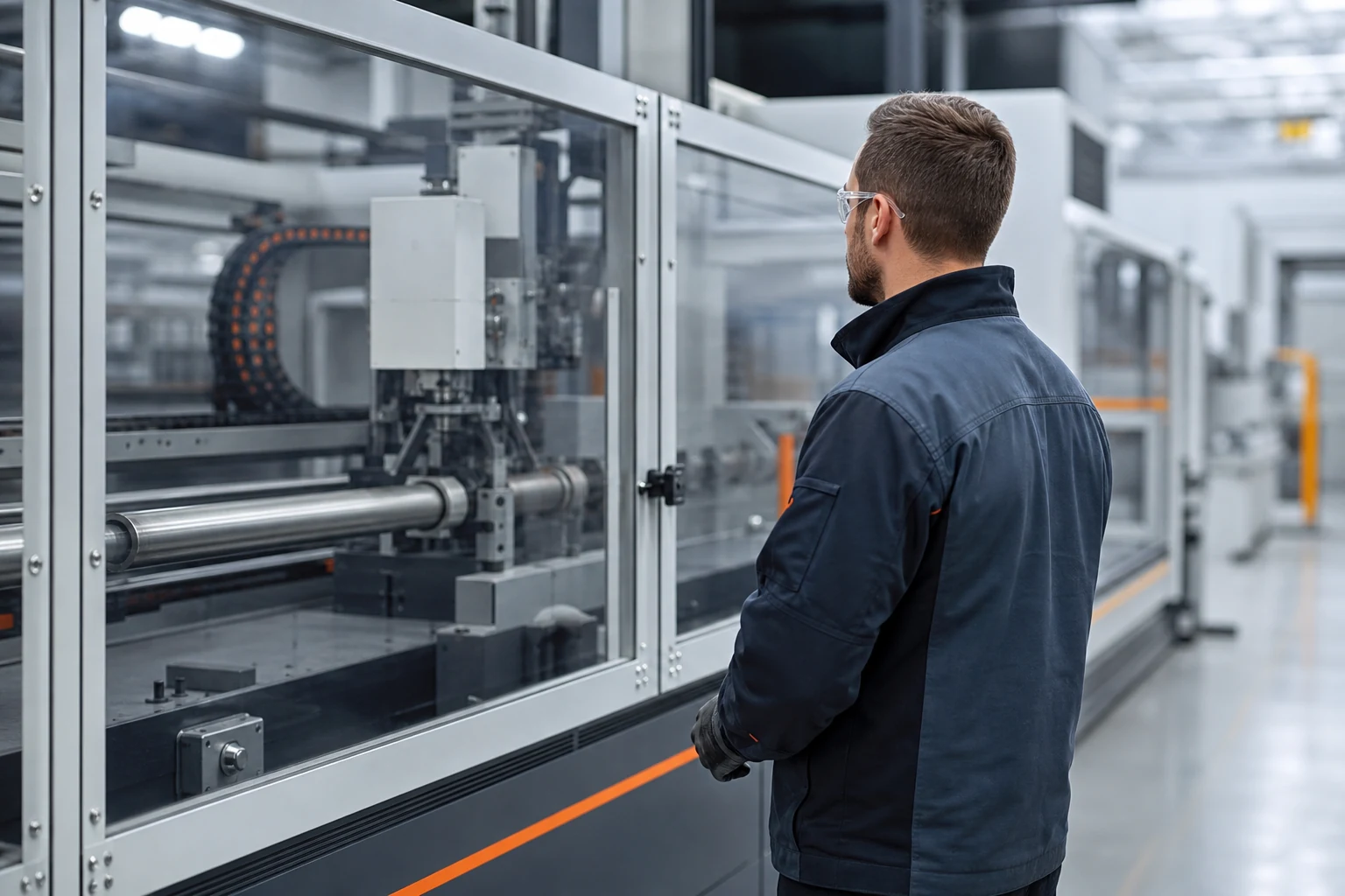 Concept visualization of a protected machine operation