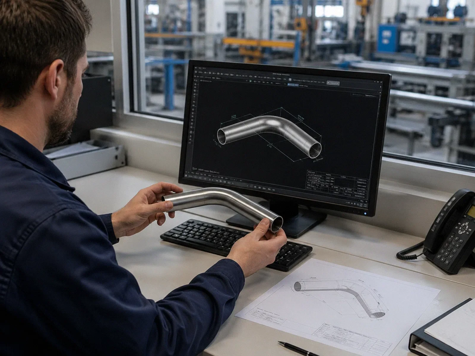 Engineering drawing review for an automotive tube component
