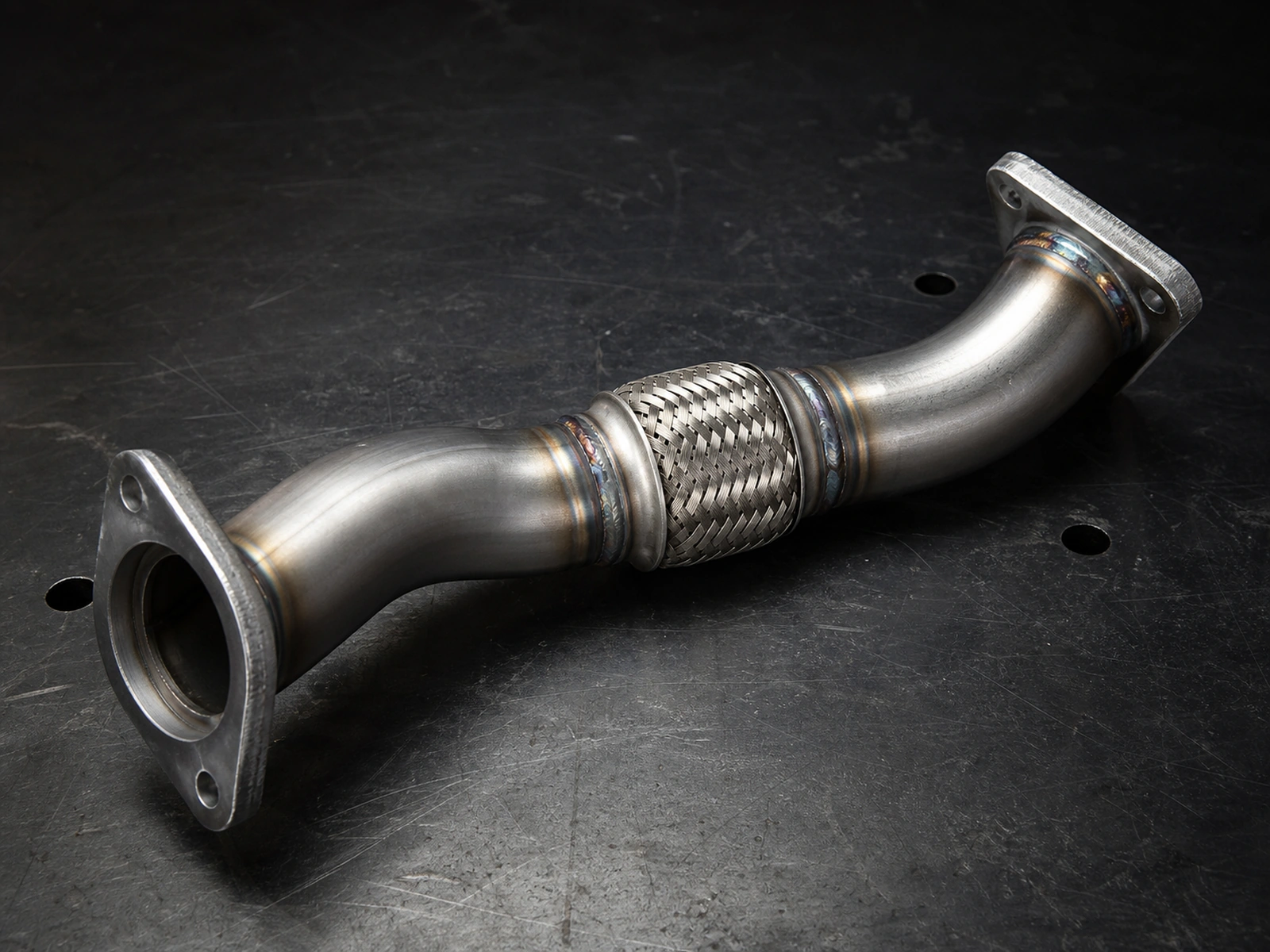 Automotive exhaust connection tube