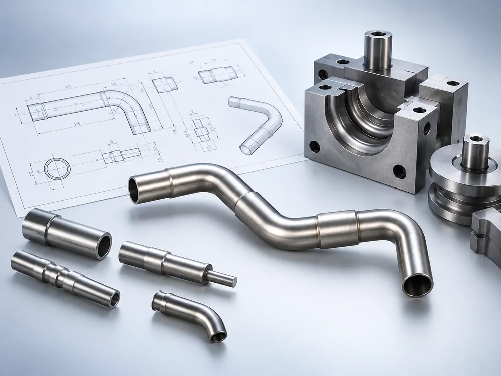 Tube drawing, formed tube and tooling for engineering review